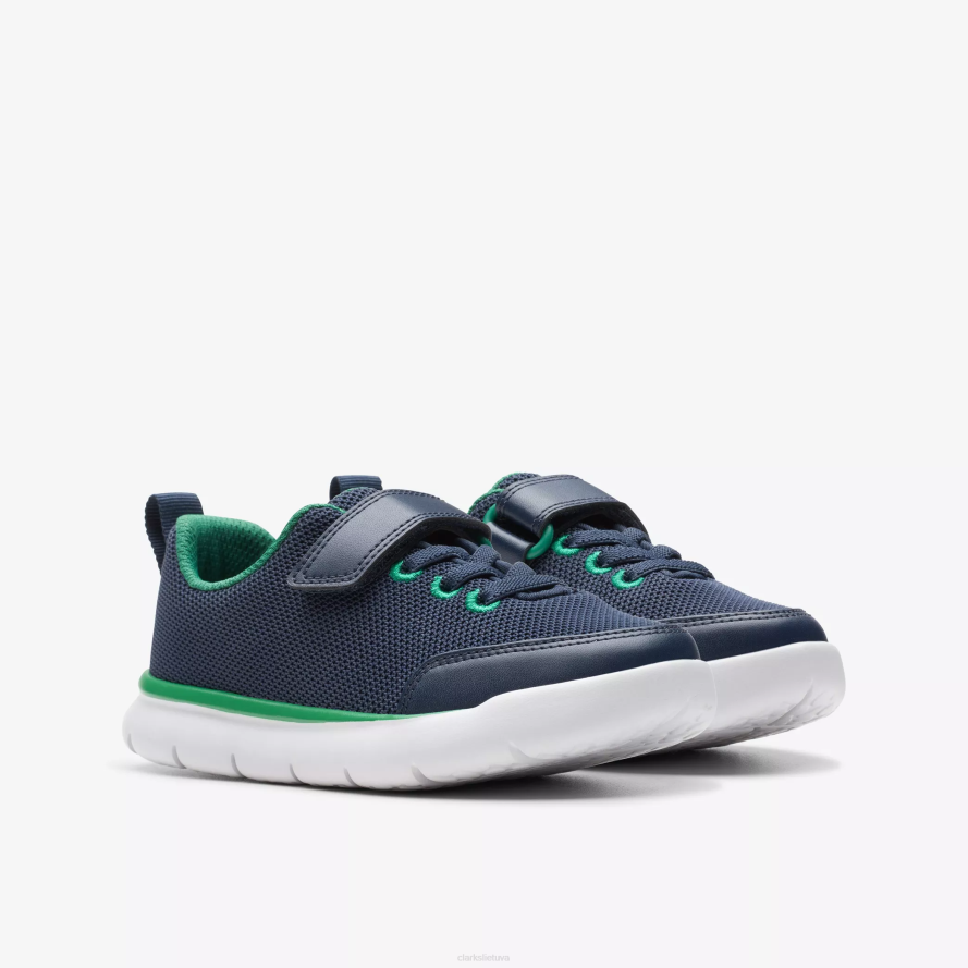 Clarks bėgti į lanką vaikas H2XV1001 tamsiai mėlyna sintetika