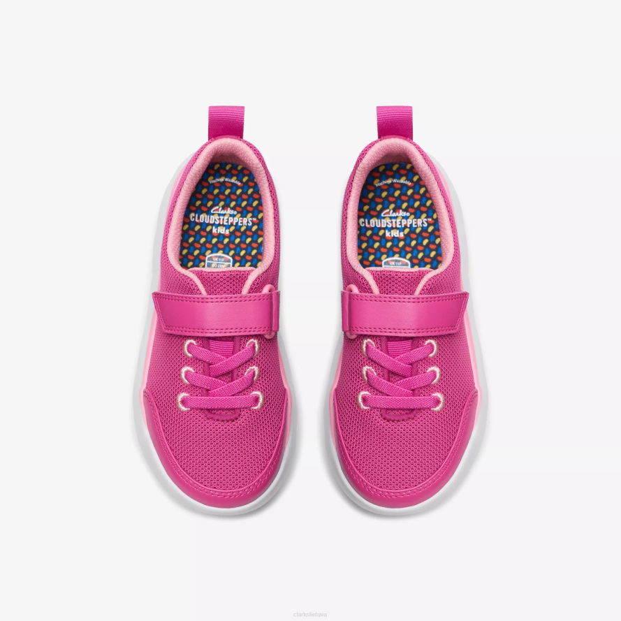 Clarks bėgti į lanką vaikas H2XV1002 rožinė sintetika
