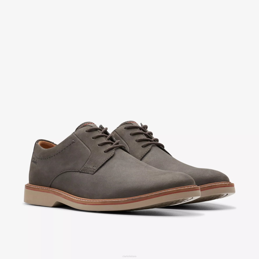 Clarks atticus lt nėriniai H2XV721 tamsiai pilkas nubukas