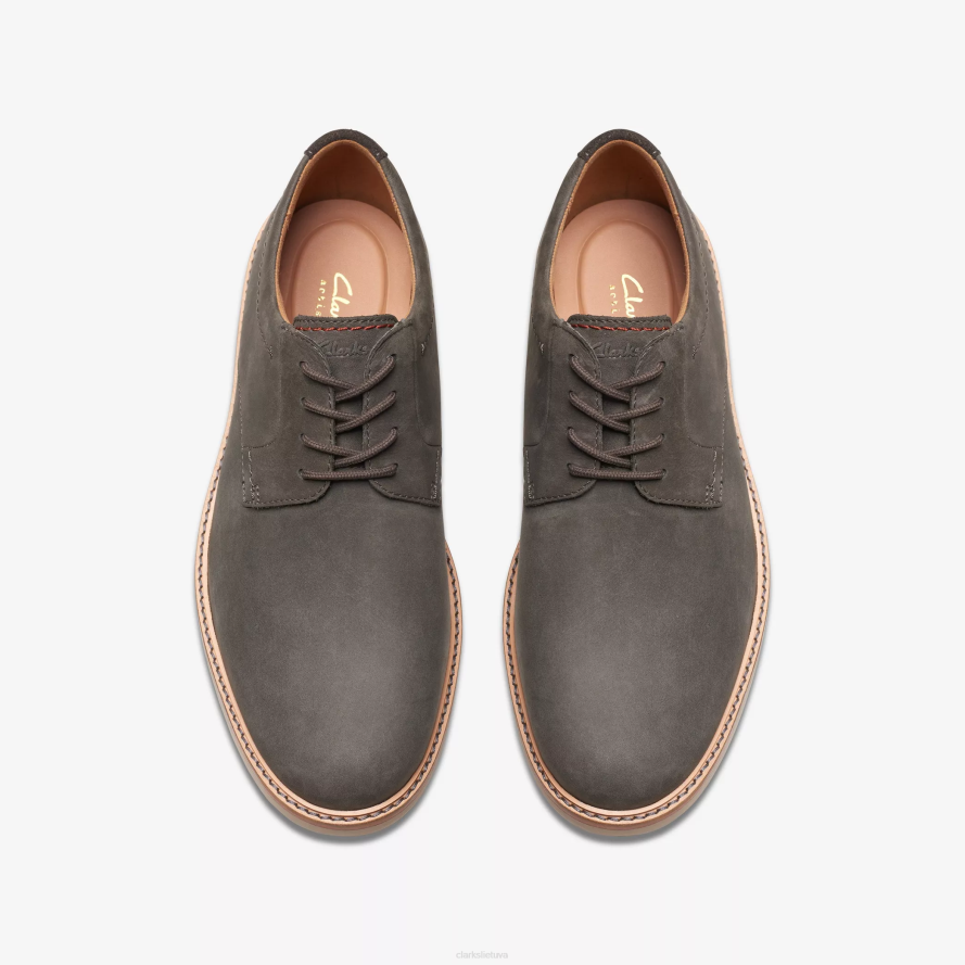 Clarks atticus lt nėriniai H2XV721 tamsiai pilkas nubukas