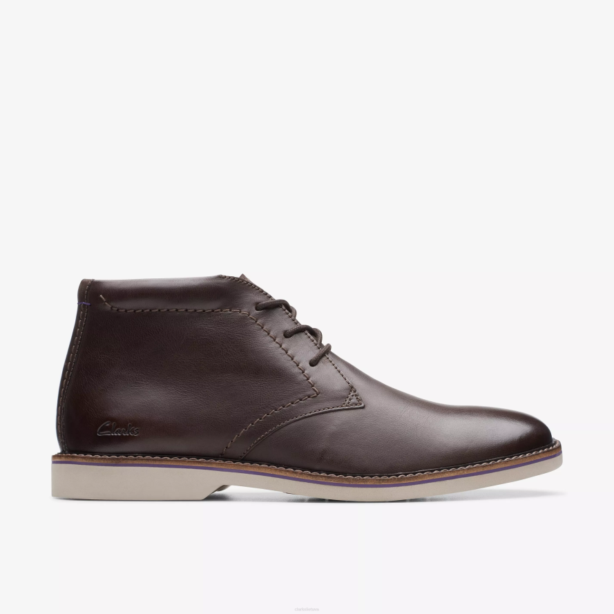 Clarks atticus lt sveiki H2XV767 tamsiai ruda oda