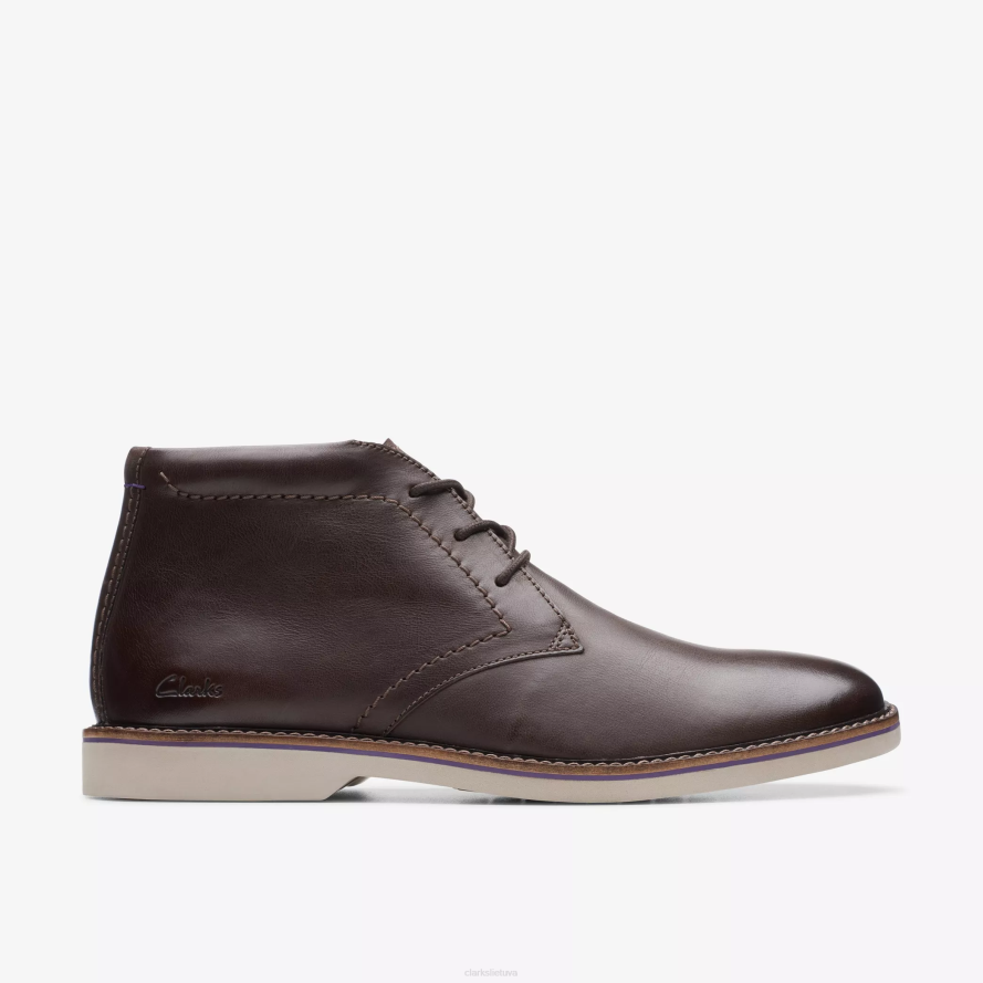 Clarks atticus lt sveiki H2XV767 tamsiai ruda oda