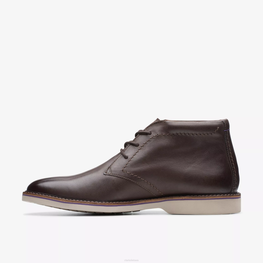 Clarks atticus lt sveiki H2XV767 tamsiai ruda oda