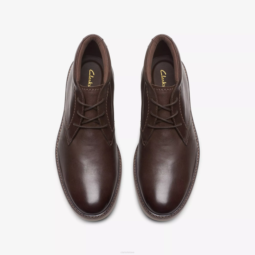 Clarks atticus lt sveiki H2XV767 tamsiai ruda oda