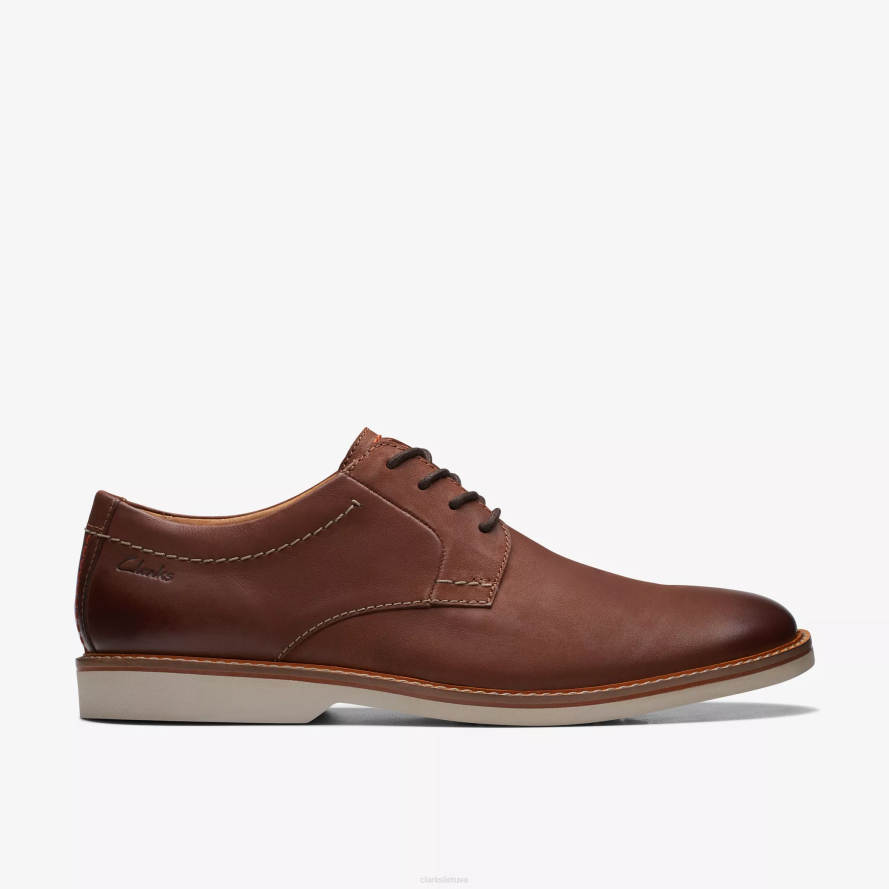 Clarks atticus odiniai nėriniai H2XV719 tamsiai rudos spalvos oda