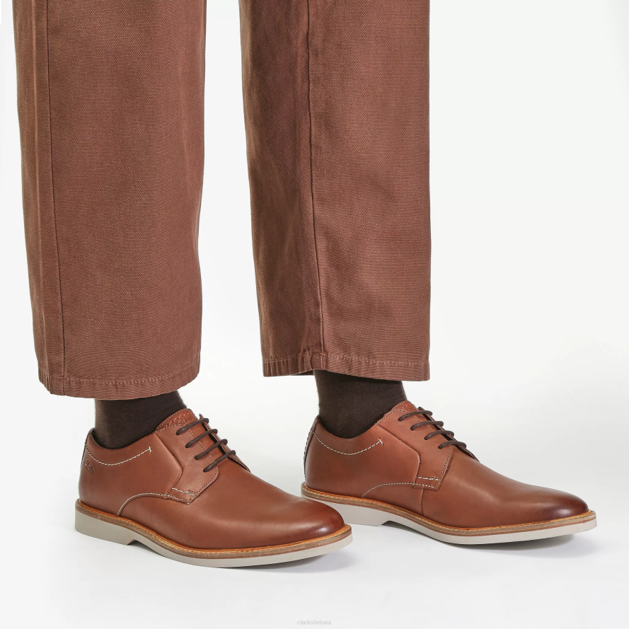 Clarks atticus odiniai nėriniai H2XV719 tamsiai rudos spalvos oda