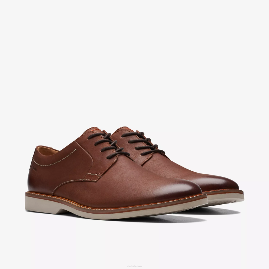 Clarks atticus odiniai nėriniai H2XV719 tamsiai rudos spalvos oda
