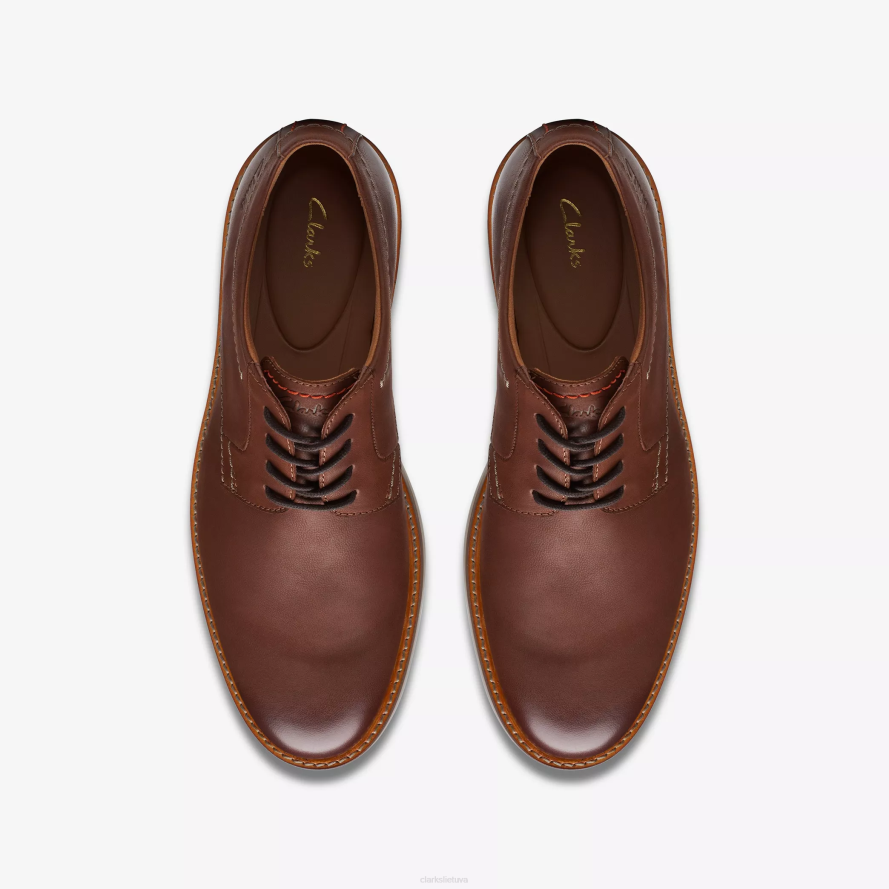 Clarks atticus odiniai nėriniai H2XV719 tamsiai rudos spalvos oda