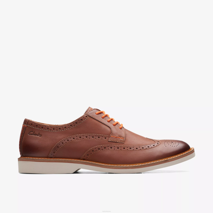 Clarks atticus odos riba H2XV710 tamsiai rudos spalvos oda