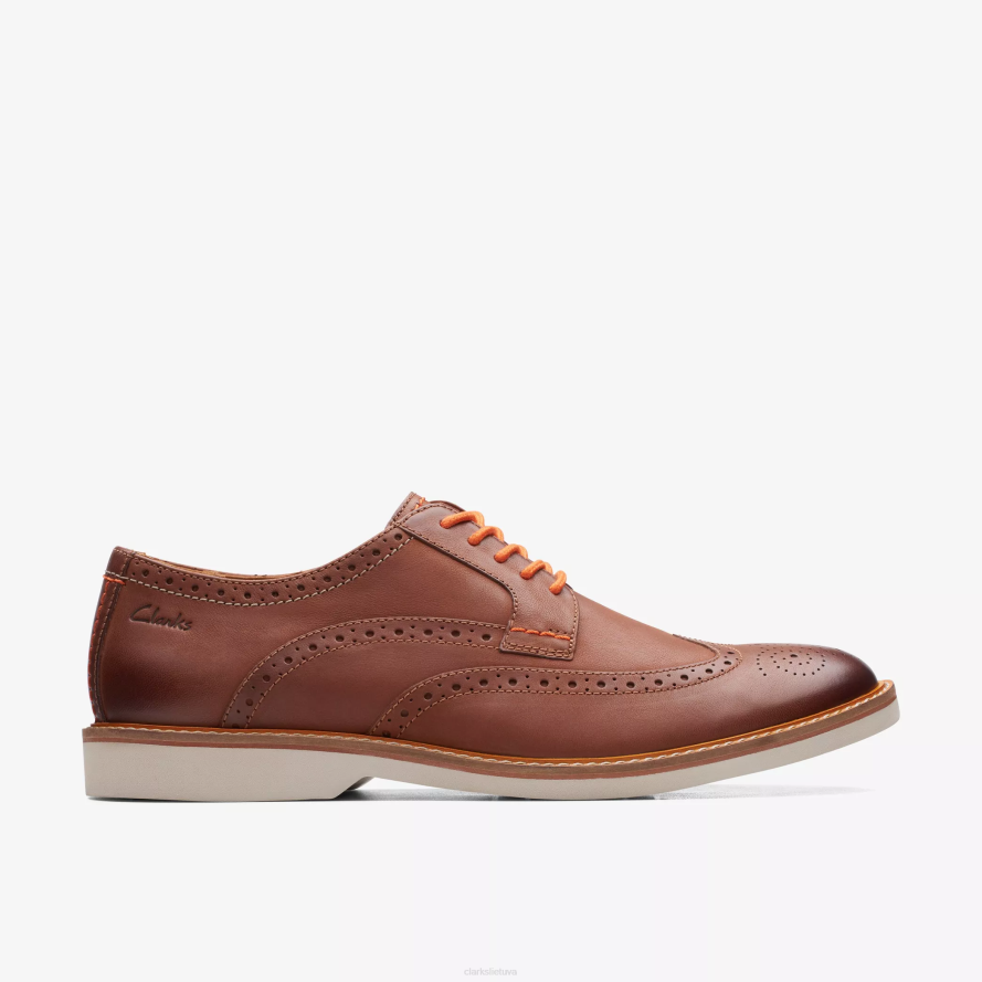 Clarks atticus odos riba H2XV710 tamsiai rudos spalvos oda