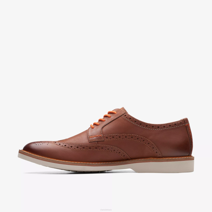 Clarks atticus odos riba H2XV710 tamsiai rudos spalvos oda
