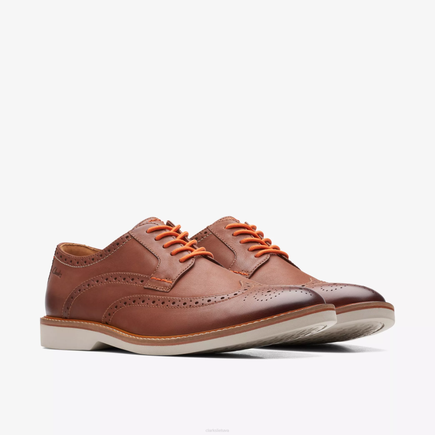 Clarks atticus odos riba H2XV710 tamsiai rudos spalvos oda