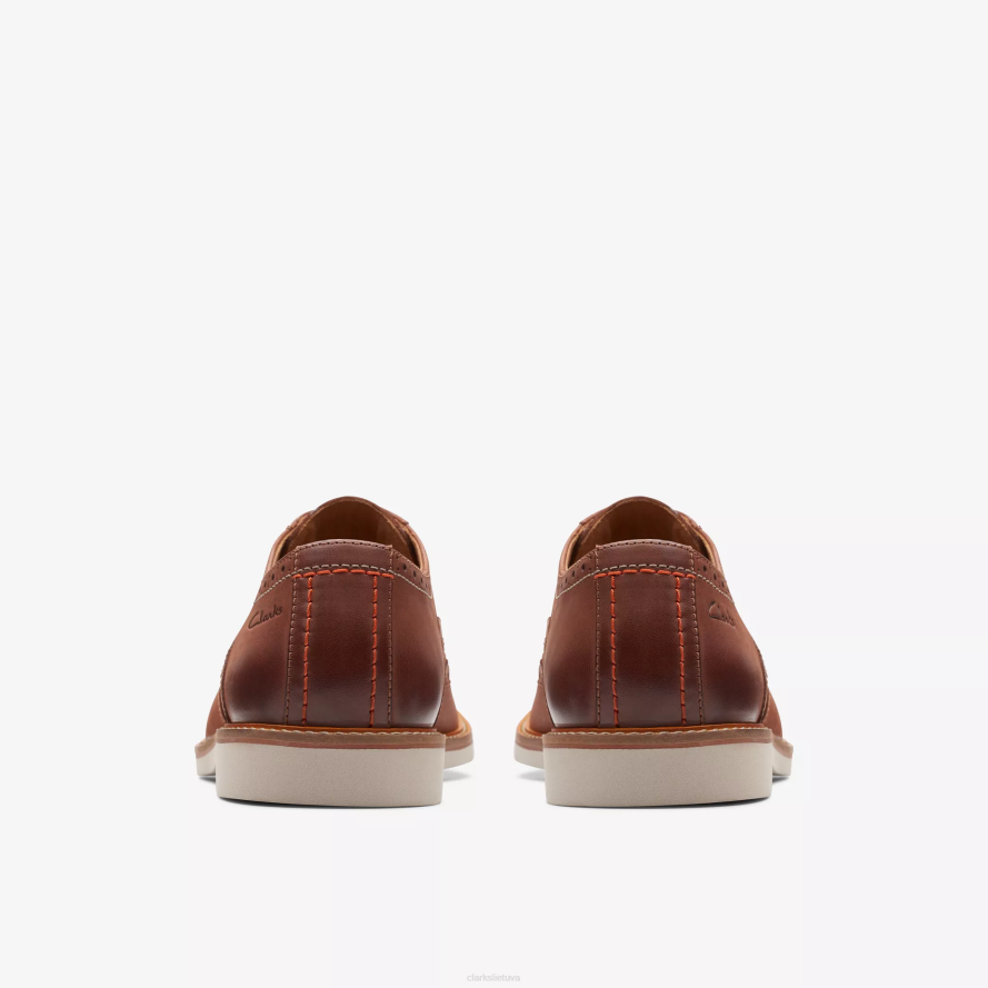 Clarks atticus odos riba H2XV710 tamsiai rudos spalvos oda