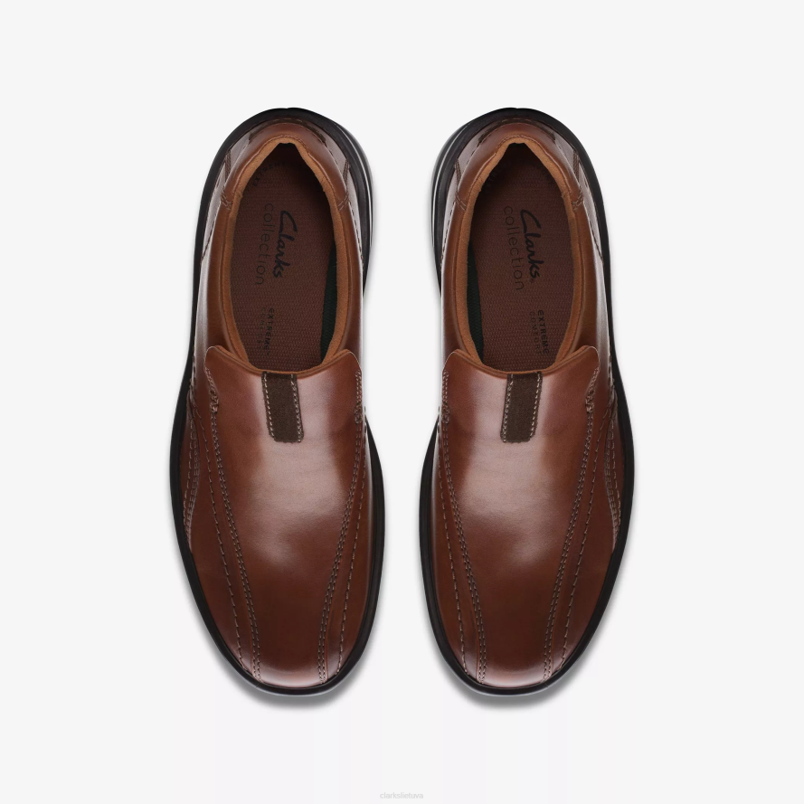 Clarks geslerio žingsnis H2XV742 tamsiai rudos spalvos oda