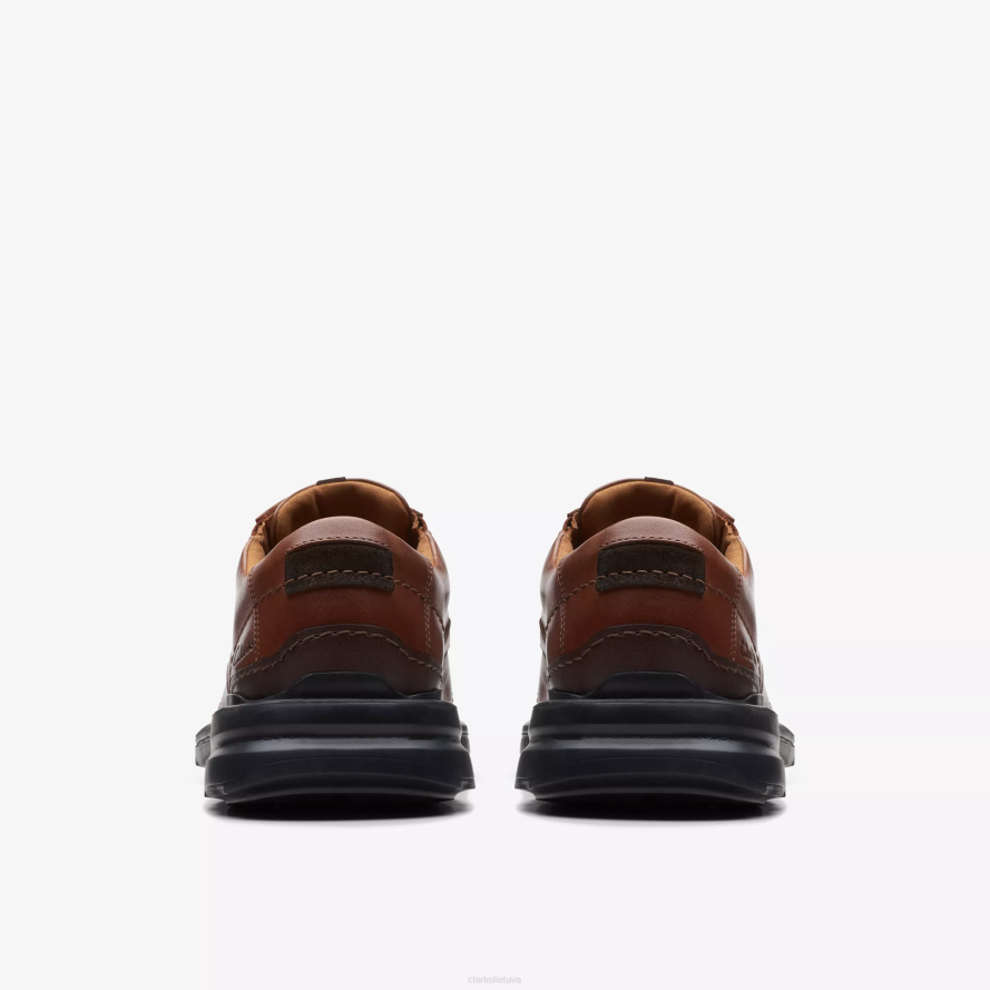 Clarks geslerio nėriniai H2XV745 tamsiai rudos spalvos oda