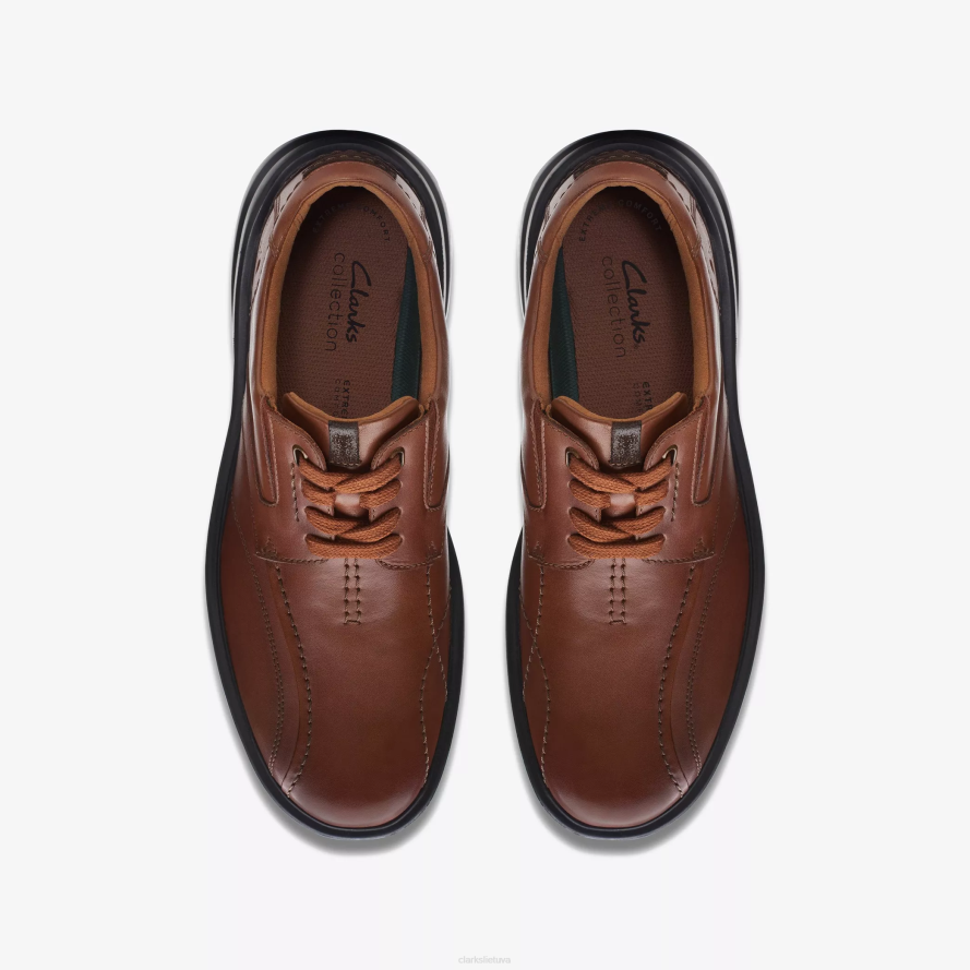 Clarks geslerio nėriniai H2XV745 tamsiai rudos spalvos oda