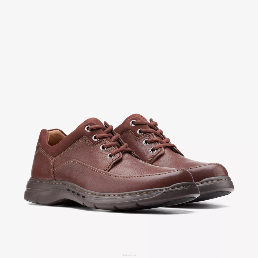 Clarks ir brawley nėriniai H2XV759 raudonmedžio oda