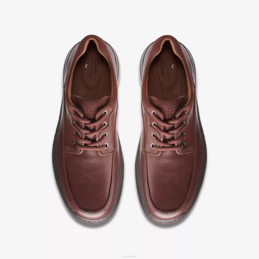 Clarks ir brawley nėriniai H2XV759 raudonmedžio oda