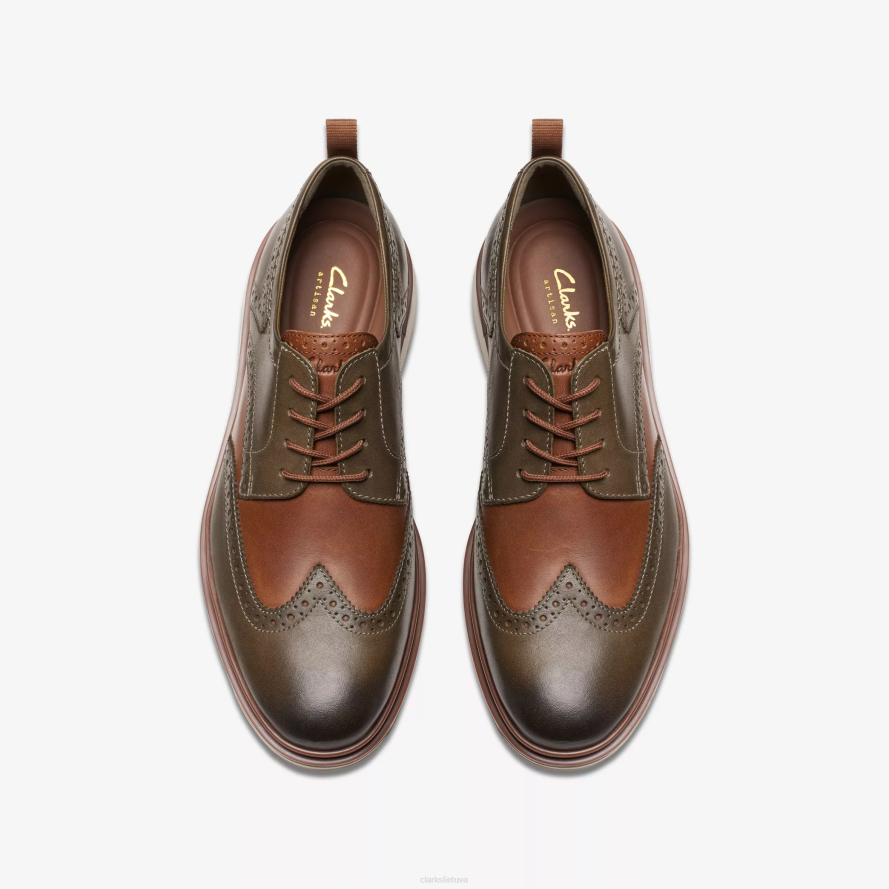 Clarks kantrijos sparnas H2XV717 tamsiai alyvuogių derinys