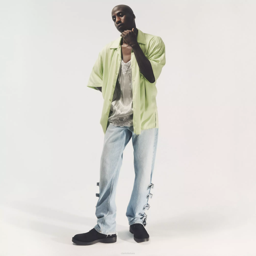 Clarks martininė rožė vyrų oxford 2 H2XV713 juoda tekstilė