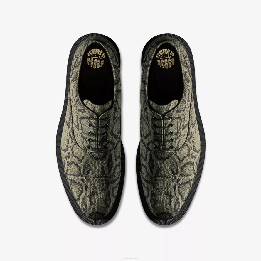 Clarks martininė rožė vyrų oxford 2 H2XV715 žalia tekstilė