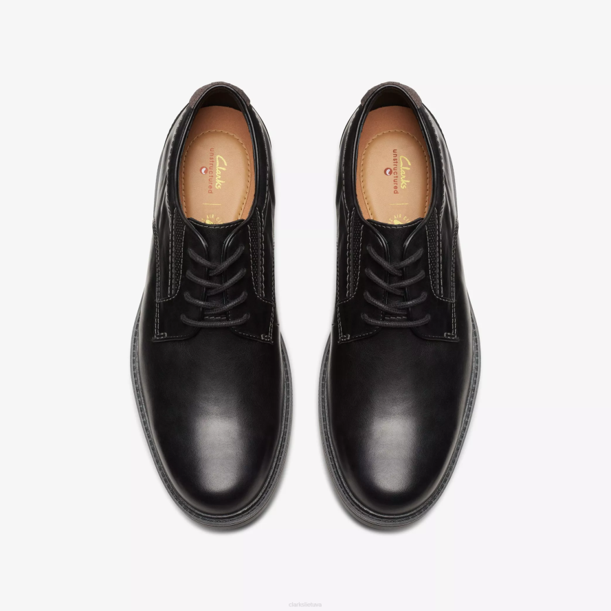 Clarks un shire žemas H2XV741 juoda oda