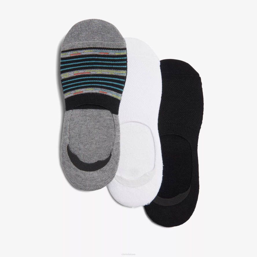 Clarks 3 pakuotė nerodoma H2XV970 juodas