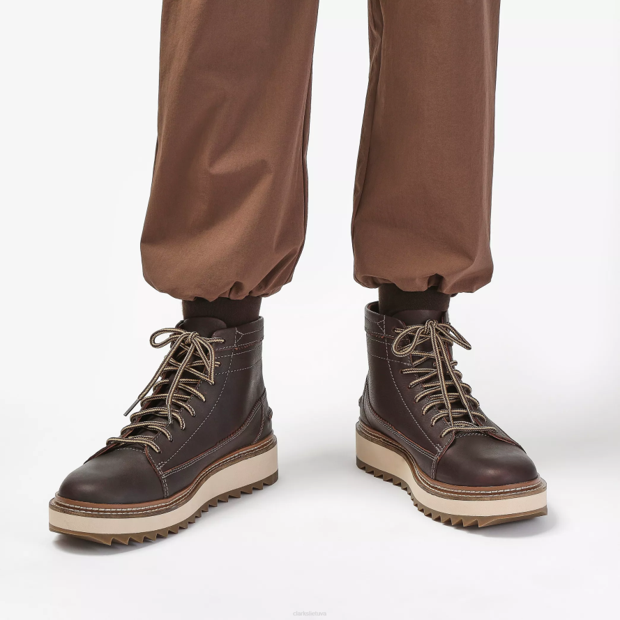 Clarks Clarkhill labas H2XV922 tamsiai ruda oda