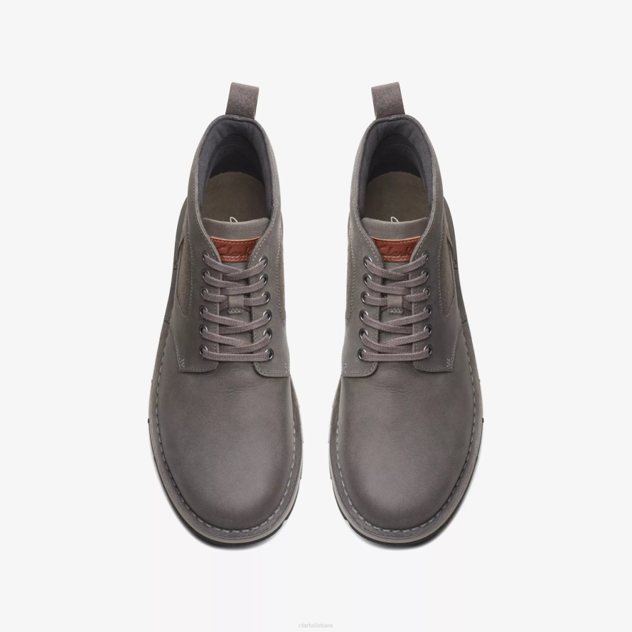 Clarks žvyro viršus H2XV916 tamsiai pilka oda