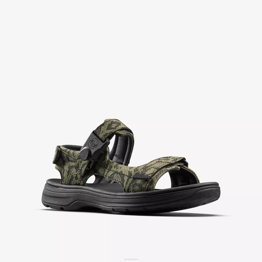 Clarks martine rose vyriški sandalai 2 H2XV866 žalia tekstilė