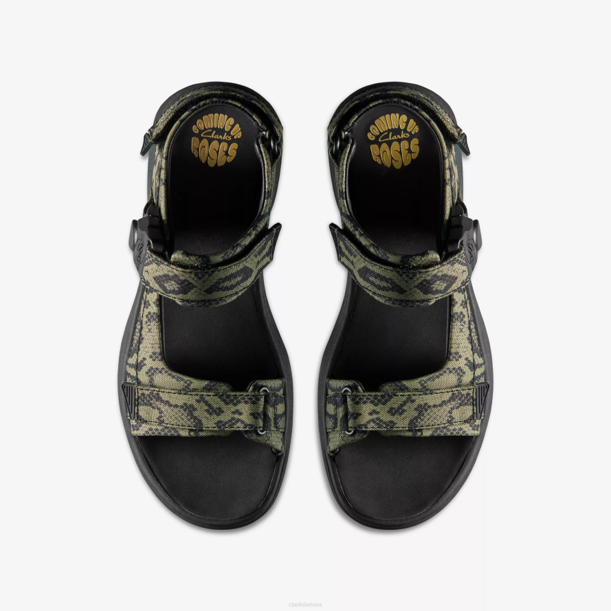 Clarks martine rose vyriški sandalai 2 H2XV866 žalia tekstilė