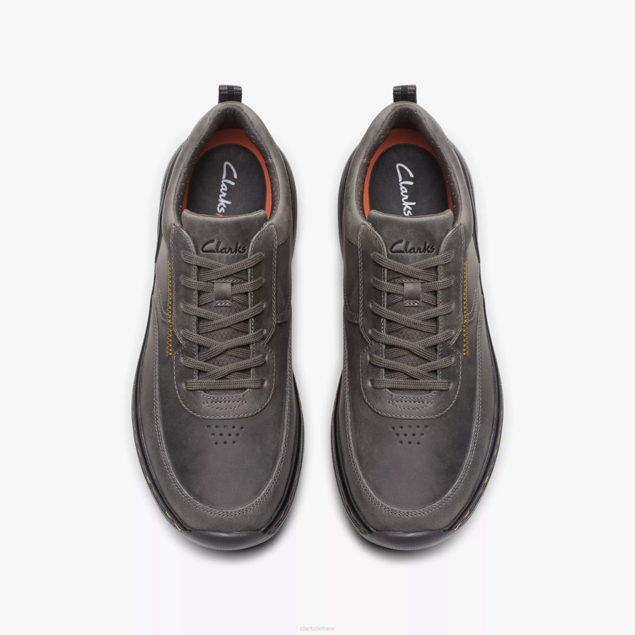 Clarks clarks pro nėriniai H2XV848 tamsiai pilka oda