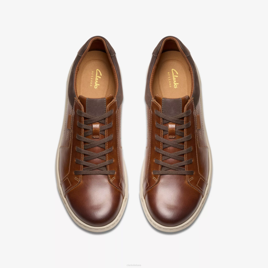 Clarks žemėlapio akmens nėriniai H2XV808 rudos odos