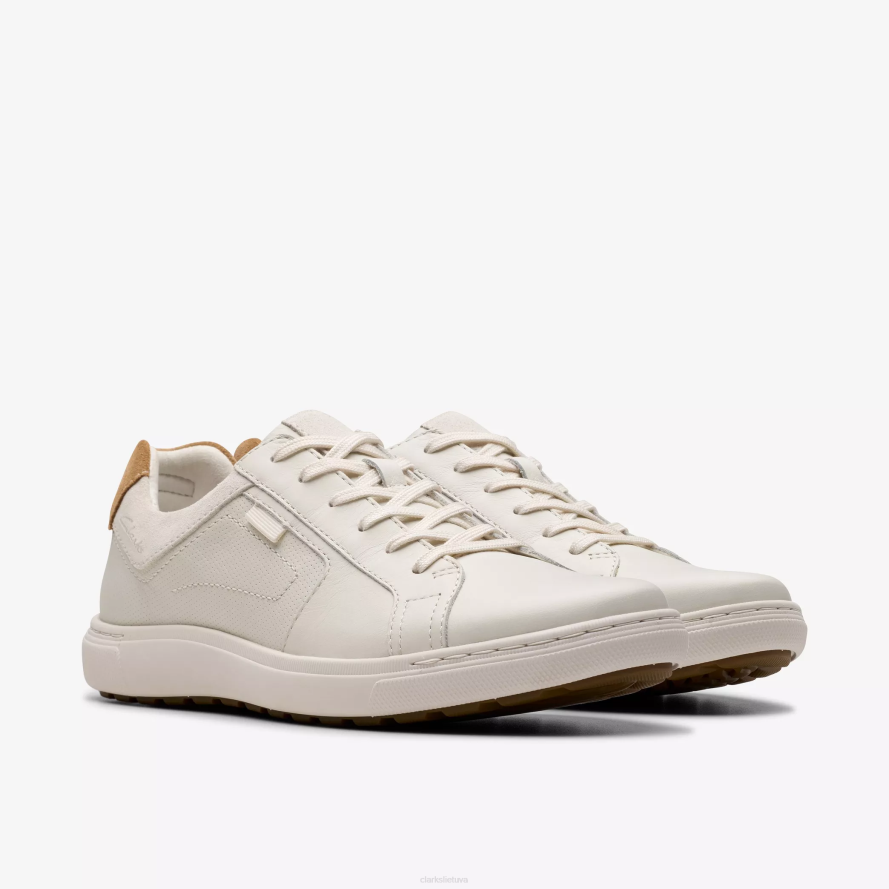 Clarks žemėlapio akmens nėriniai H2XV810 balta oda