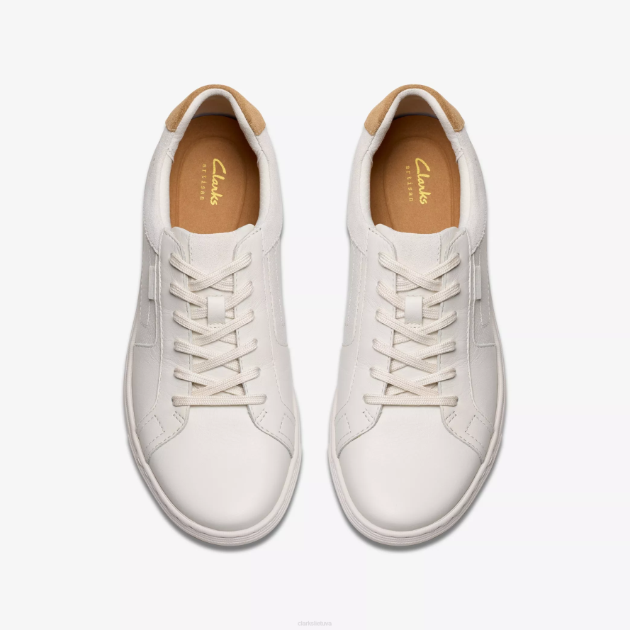 Clarks žemėlapio akmens nėriniai H2XV810 balta oda