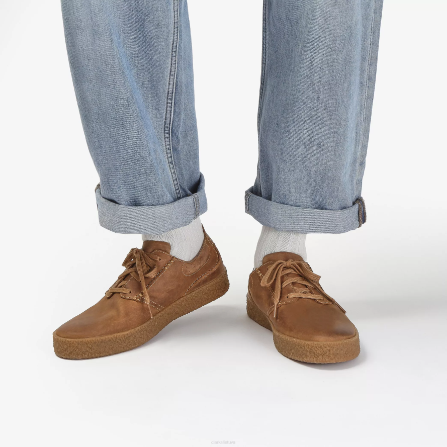 Clarks streethill nėriniai H2XV854 tamsiai rudos spalvos oda