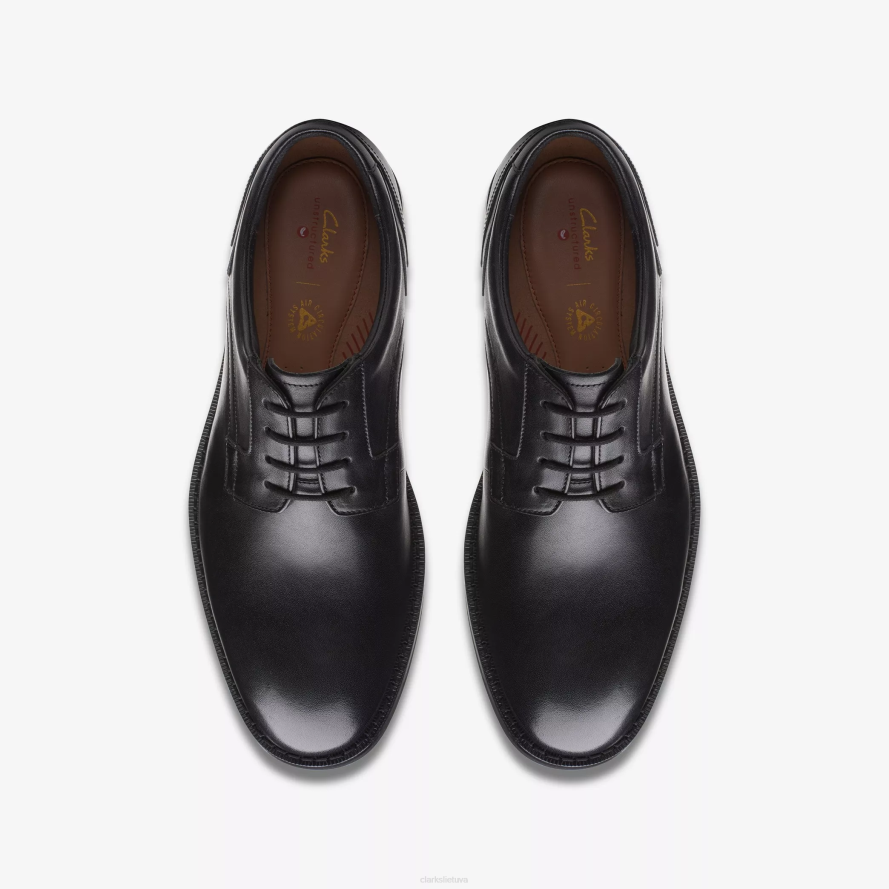 Clarks un hugh nėriniai H2XV789 juoda oda