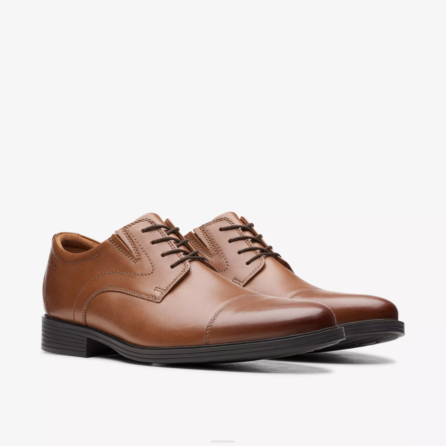 Clarks whiddon kepuraitė H2XV780 tamsiai rudos spalvos oda