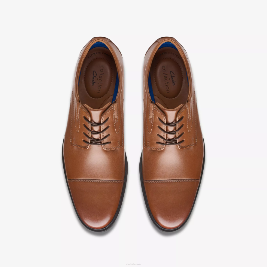 Clarks whiddon kepuraitė H2XV780 tamsiai rudos spalvos oda