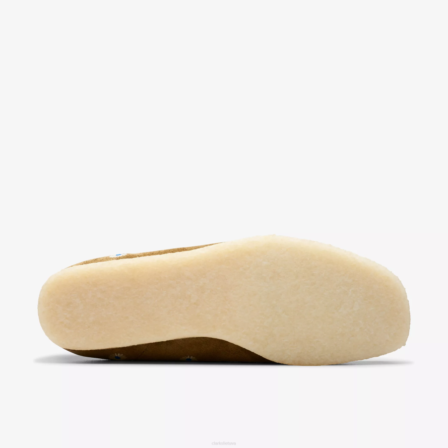 Clarks Wallabee H2XV667 tamsiai alyvuogių siuvinėjimas