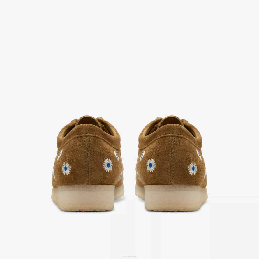 Clarks Wallabee H2XV667 tamsiai alyvuogių siuvinėjimas