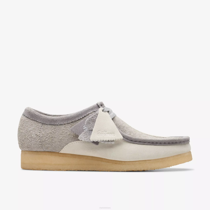 Clarks Wallabee H2XV674 pilka/balta
