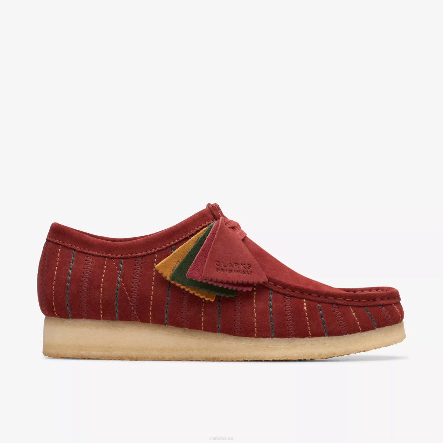 Clarks Wallabee H2XV690 bordo derinys