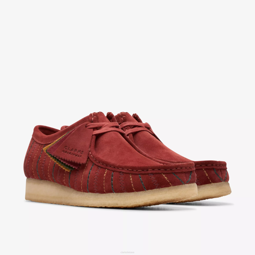 Clarks Wallabee H2XV690 bordo derinys