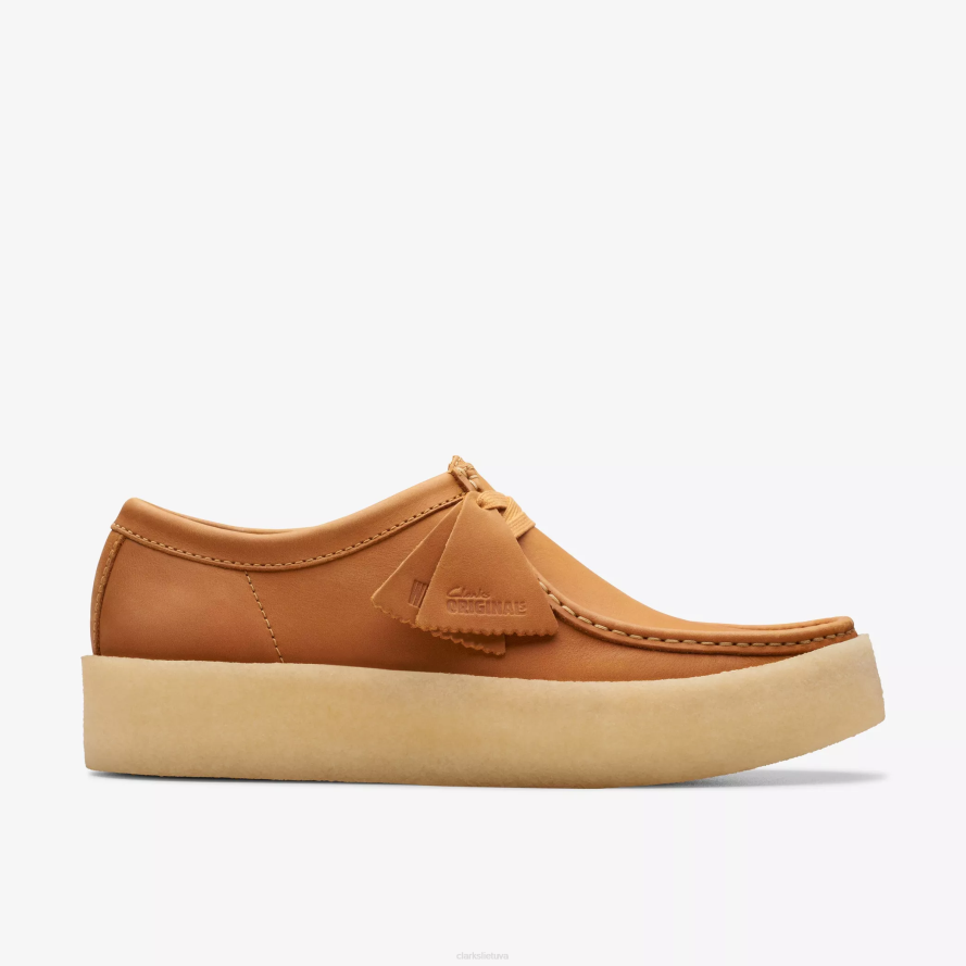 Clarks Wallabee puodelis H2XV677 vidutinio įdegio oda