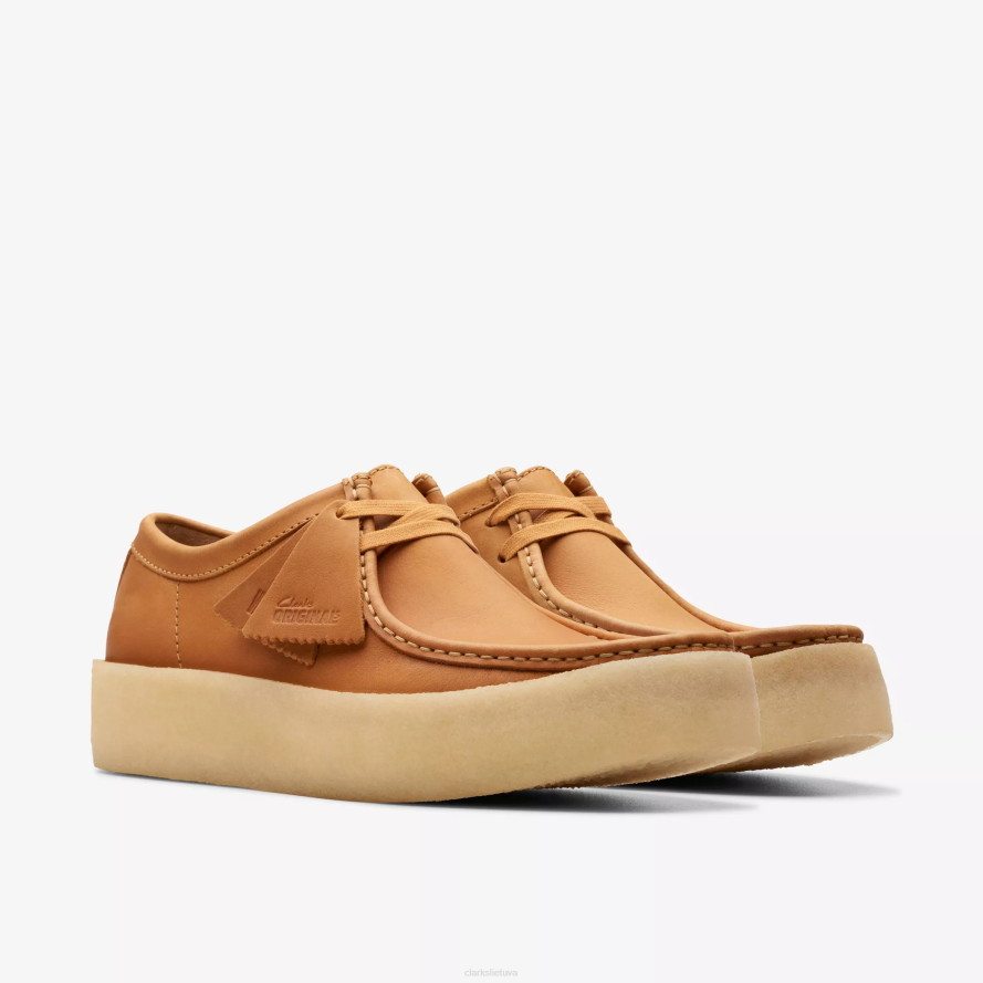 Clarks Wallabee puodelis H2XV677 vidutinio įdegio oda