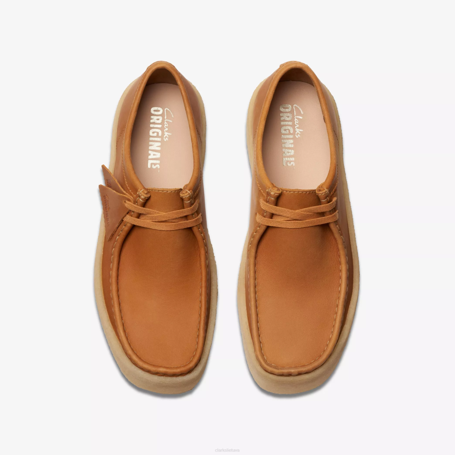 Clarks Wallabee puodelis H2XV677 vidutinio įdegio oda