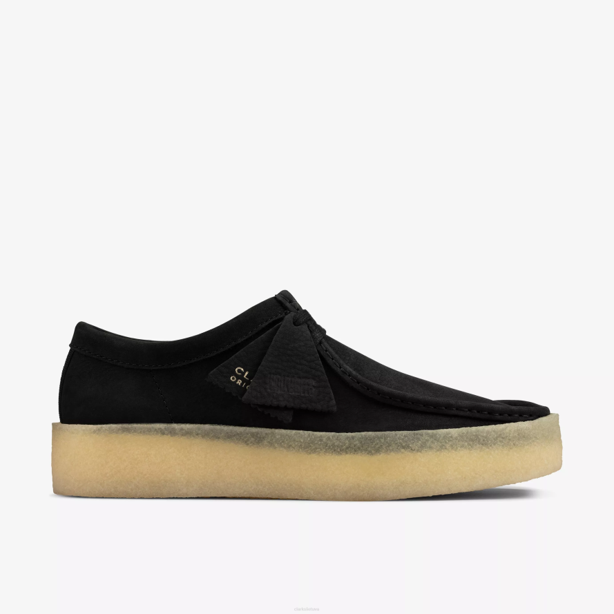 Clarks Wallabee puodelis H2XV678 juodas nubukas