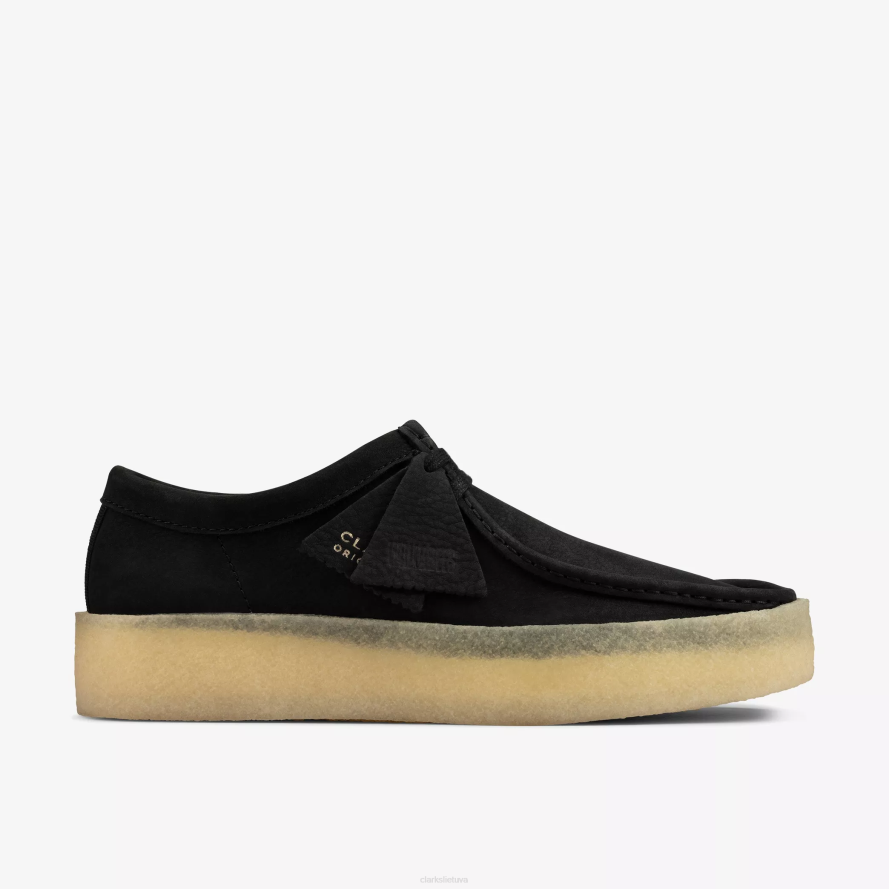 Clarks Wallabee puodelis H2XV678 juodas nubukas