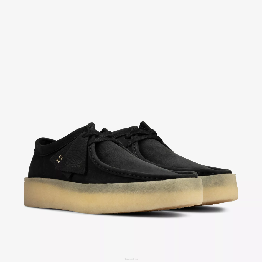 Clarks Wallabee puodelis H2XV678 juodas nubukas